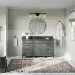 MOD The Joyce Bathroom Vanity, Single Sink, 60", Pewter Green, Freestanding