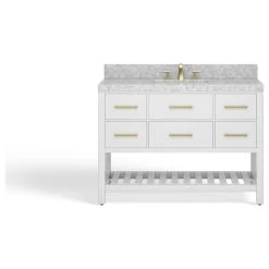 MOD Arcadia Bath Vanity, White, 48", Gold Hardware, Single, Freestanding -Kraus Shop 341117fb0347290a 2019 w800 h800 b1 p0