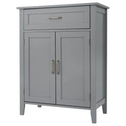 Versanora Wooden Bathroom Floor Cabinet & 1 Drawer Grey