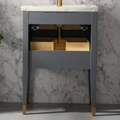 Urban Furnishing Clara 24" Single Bathroom Vanity In Gray With Porcelain Top -Kraus Shop 35419bfc0efd0314 2576 w800 h800 b0 p0