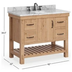 MOD Bosque Bath Vanity, Driftwood, 42", Single Sink, Undermount, Freestanding -Kraus Shop 3571c9ce03472894 9857 w800 h800 b1 p0