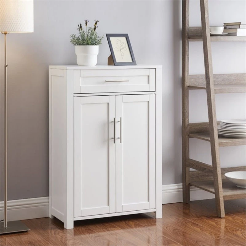 Crosley Savannah Wooden Storage Linen Cabinet In White 4 Crosley Savannah Wooden Storage Linen Cabinet In White - Image 2