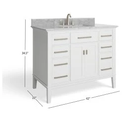 MOD The Fairmont Bathroom Vanity, Single Sink, 42", White, Freestanding -Kraus Shop 36616d3f03c74400 3761 w800 h800 b1 p0