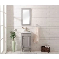 Legion Furniture Evarly Single-Sink Vanity, Gray, 18"