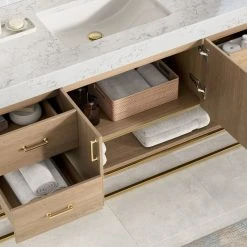 MOD Bahia Bath Vanity, Oak, 60", Brushed Gold Hardware, Single, Freestanding -Kraus Shop 37016a5403acb055 1946 w800 h800 b0 p0