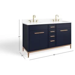 MOD The Wimberley Bathroom Vanity, Double Sink, 60", Navy Blue, Freestanding -Kraus Shop 37416dd503d99158 3173 w800 h800 b1 p0