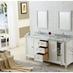 Direct Vanity Sink Classic 70" Double Vanity, Pearl White, Top: Carrara Marble, Without Mirror -Kraus Shop 3791dfc308810982 2281 w800 h800 b0 p0