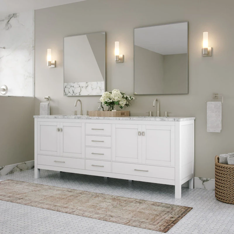 MOD The Kennedy Bathroom Vanity, Double Sink, 84", White, Freestanding 4 MOD The Kennedy Bathroom Vanity, Double Sink, 84", White, Freestanding - Image 2