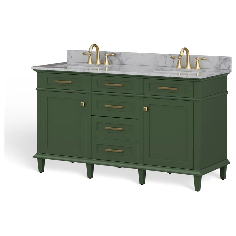 MOD The Joyce Bathroom Vanity, Double Sink, 60", Vogue Green, Freestanding 12 MOD The Joyce Bathroom Vanity, Double Sink, 60", Vogue Green, Freestanding - Image 10