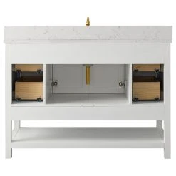 Urban Furnishing Henry Bathroom Sink Vanity Set, Carrara White Quartz Top, Base: White, 48" 25 Urban Furnishing Henry Bathroom Sink Vanity Set, Carrara White Quartz Top, Base: White, 48" -Kraus Shop 390128930261983a 6437 w800 h800 b1 p0