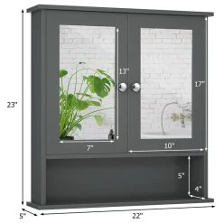 Costway Wall Mount Mirror Cabinet Grey -Kraus Shop 3911518700c1f60a 5066 w800 h800 b1 p0