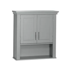 Charltan Double Door Wall Mounted Cabinet With Inner Shelf Adjustable, Gray