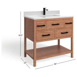 MOD Adal Bath Vanity, Weathered Brown, 36", Single Sink, Freestanding -Kraus Shop 39b194d403ad07ad 2948 w800 h800 b1 p0