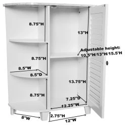 Pilaster Designs Corolla Bathroom Storage Floor Cabinet Organizer, White/Marble Wood -Kraus Shop 39f19f400de987a3 9692 w800 h800 b1 p0