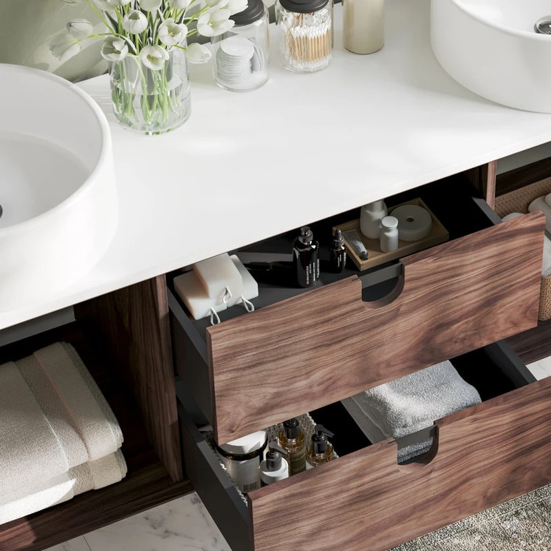 MOD Newton Bath Vanity, Walnut, 72", Double Sink, Freestanding 7 MOD Newton Bath Vanity, Walnut, 72", Double Sink, Freestanding - Image 5