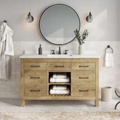 MOD Rawley Bath Vanity, Weathered Fir, 55", Single Sink, Marble Top, Freestanding -Kraus Shop 3cf100b803ade549 2242 w800 h800 b0 p0