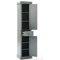Crosley Furniture Seaside Tall Coastal Wooden Linen Cabinet In Distressed Gray -Kraus Shop 3e017f7501ae27f7 5262 w800 h800 b1 p0