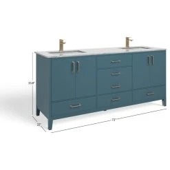 MOD Lagoon Bathroom Vanity, Royal Green, 72", Double, Without Mirror, Freestanding -Kraus Shop 3e2143f603d9a976 4312 w800 h800 b1 p0