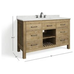 MOD Rawley Bath Vanity, Weathered Fir, 55", Single Sink, Marble Top, Freestanding -Kraus Shop 3e912d1c034728c1 2242 w800 h800 b1 p0