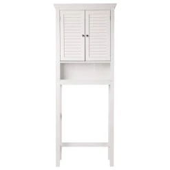 Glitzhome 68.26"H Wooden Bathroom Storage Cabinet, White