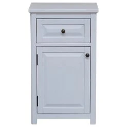 Bolton Furniture, Inc. Dorset Bathroom Storage Tower, Open Upper Shelves And Lower Cabinet