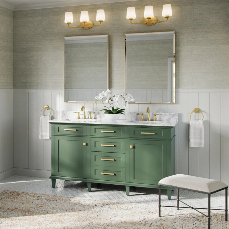 MOD The Joyce Bathroom Vanity, Double Sink, 60", Vogue Green, Freestanding 4 MOD The Joyce Bathroom Vanity, Double Sink, 60", Vogue Green, Freestanding - Image 2