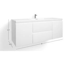 MOD Beacon Bath Vanity, High Gloss White, 60", Single Sink, Floating -Kraus Shop 4381b9820347254b 8819 w800 h800 b1 p0