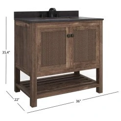 MOD Dale Bath Vanity, Single Sink, 36", Rustic Brown, Freestanding -Kraus Shop 43a1671e03d04474 6146 w800 h800 b1 p0