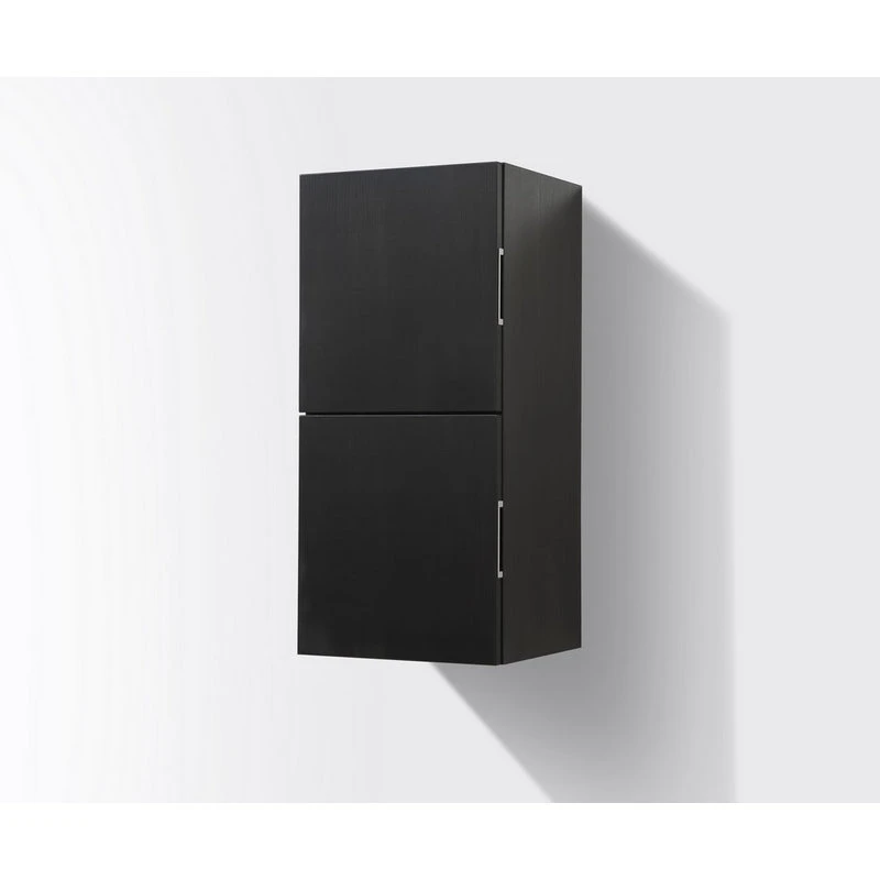 KUBEBATH 12" Wide By 24" High Linen Side Cabinet With Two Doors In Black Wood Finish 5 KUBEBATH 12" Wide By 24" High Linen Side Cabinet With Two Doors In Black Wood Finish - Image 3