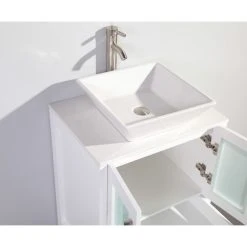 Vanity Art LLC Vanity Art Vanity Set With Vessel Sink, White, 24", Standard Mirror -Kraus Shop 46816c9708b5cefe 6505 w800 h800 b0 p0
