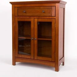 Glitzhome 32"H Wooden Shelved Floor Storage Cabinet With 1 Drawer And Double Doo -Kraus Shop 47f188ef064b99ca 9385 w800 h800 b0 p0