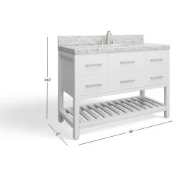 MOD Arcadia Bath Vanity, White, 48", Brushed Nickel Hardware, Single, Freestanding -Kraus Shop 4861cdf303472915 2668 w800 h800 b1 p0