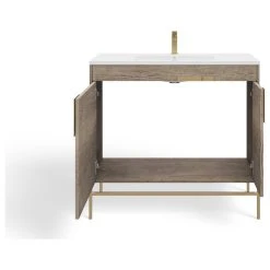 MOD Lockhart Bath Vanity, Taupe, 36", Single Sink, Freestanding -Kraus Shop 4891568d034726aa 9265 w800 h800 b1 p0