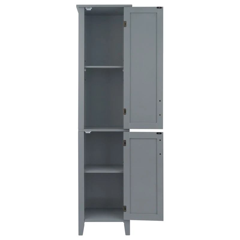 Versanora Wooden Bathroom Cabinet Linen Tower Grey 6 Versanora Wooden Bathroom Cabinet Linen Tower Grey - Image 4