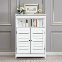 Costway Bathroom Wood Storage Cabinet W/ Double Shutter Door 11 Costway Bathroom Wood Storage Cabinet W/ Double Shutter Door -Kraus Shop 49718b78020edff0 9677 w800 h800 b0 p0