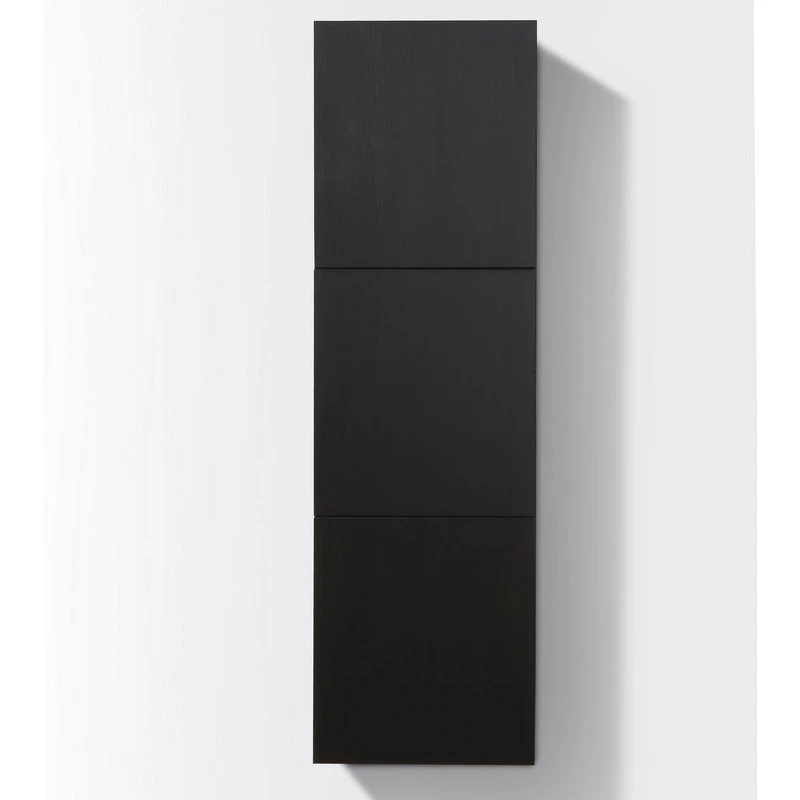 KUBEBATH Bliss 18"W X 59"H Linen Side Cabinet, 3 Doors, Gray Oak Finish, Black 4 KUBEBATH Bliss 18"W X 59"H Linen Side Cabinet, 3 Doors, Gray Oak Finish, Black - Image 2