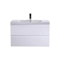 Bathroom Vanity Wholesale INC. MOB 36" Wall-Mounted Single Bathroom Vanity In High Gloss White