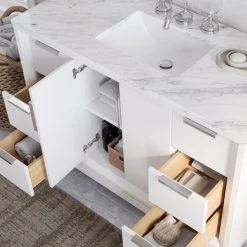 MOD The Ezra Bathroom Vanity, Single Sink, 48", Pure White, Freestanding -Kraus Shop 4ca15ab303d046c5 4345 w800 h800 b0 p0