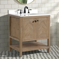 Ari Kitchen & Bath Savannah 30" Bathroom Vanity, Weathered Fir Finish -Kraus Shop 4d21ab6d00417e8c 2492 w800 h800 b0 p0