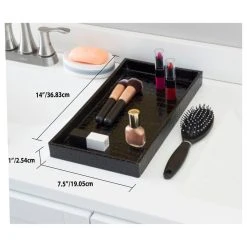 Home Basics Crocodile Plastic Vanity Tray, Black -Kraus Shop 50410a190cd1b05a 2076 w800 h800 b1 p0
