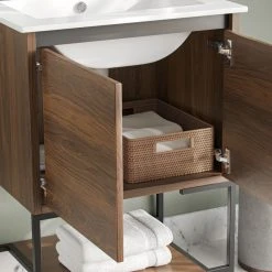 MOD Foundry Bath Vanity, Walnut, 24", Integrated Single Sink, Freestanding 19 MOD Foundry Bath Vanity, Walnut, 24", Integrated Single Sink, Freestanding -Kraus Shop 5071294c034726a6 1824 w800 h800 b0 p0