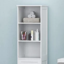 GDFStudio Lauren Modern Free Standing Bathroom Linen Tower Storage Cabinet, Matte White -Kraus Shop 51b179590f905867 0826 w800 h800 b0 p0