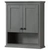 Wyndham Collection Deborah Over-The-Toilet Bathroom Wall-Mounted Storage Cabinet, Gray, Trim