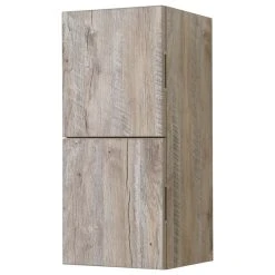 KUBEBATH Bliss 12"W X 24"H Linen Side Cabinet, 2 Doors, Nature Wood Finish, Nature Wood