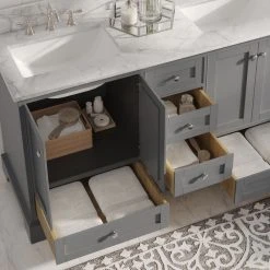 MOD Cascade Bath Vanity, Sapphire Gray, 60", Brushed Nickel Hardware, Double, Freestanding -Kraus Shop 54f1da8203a4e72f 0780 w800 h800 b0 p0