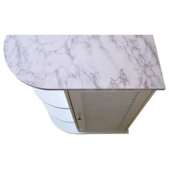 Pilaster Designs Corolla Bathroom Storage Floor Cabinet Organizer, White/Marble Wood -Kraus Shop 54f1f1d40de98794 9692 w800 h800 b1 p0