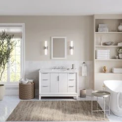 MOD The Ezra Bathroom Vanity, Single Sink, 48", Pure White, Freestanding -Kraus Shop 5531645f03d046c2 4345 w800 h800 b0 p0