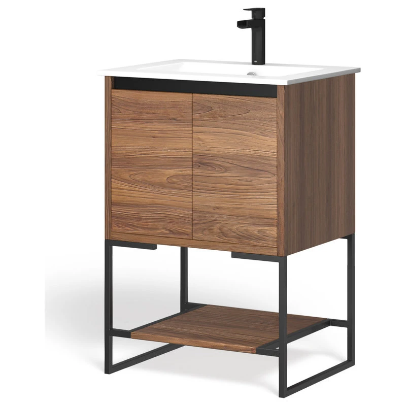 MOD Foundry Bath Vanity, Walnut, 24", Integrated Single Sink, Freestanding 12 MOD Foundry Bath Vanity, Walnut, 24", Integrated Single Sink, Freestanding - Image 10