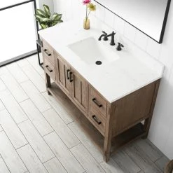 Urban Furnishing Harvey Farmhouse Bathroom Sink Vanity Brown Spruce, 48" -Kraus Shop 56119abf016a7442 5307 w800 h800 b0 p0