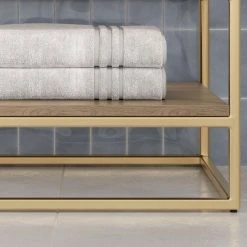 MOD Bahia Bath Vanity, Oak, 84", Brushed Gold Hardware, Double, Freestanding -Kraus Shop 58f1efac03c743ac 6743 w800 h800 b0 p0